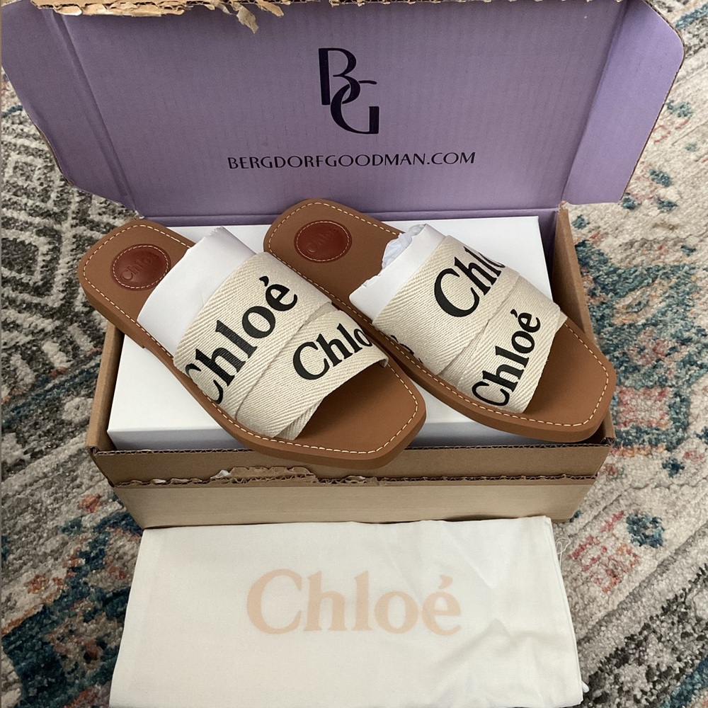 Chloé Tan and Cream Sandals new with box